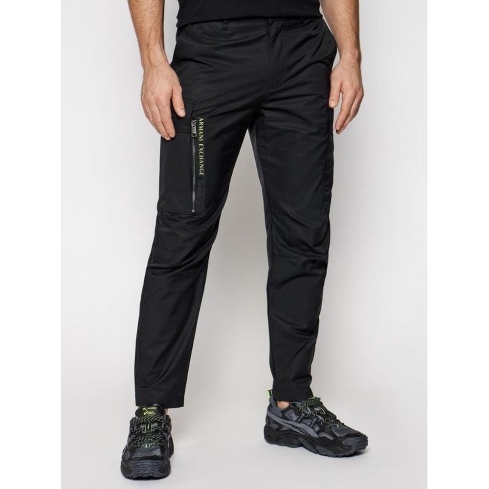 Armani Exchange Mens Black‎ Zipper Cargo Pants Trousers Utility Pockets Size 32